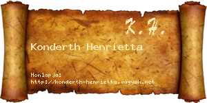 Konderth Henrietta névjegykártya