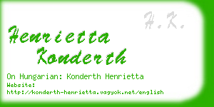 henrietta konderth business card